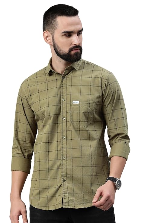 Slim Fit Checked Cotton Shirt