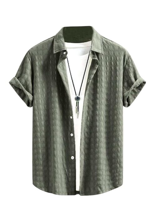 Men Polyester Casual Shirt