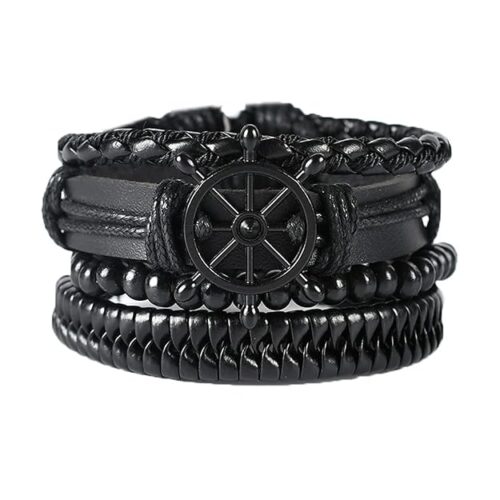 Yellow Chimes Combo Leather Wraps Casual Latest Trend Multi Strand Wrist Bracelets for Men and Women (Unisex)